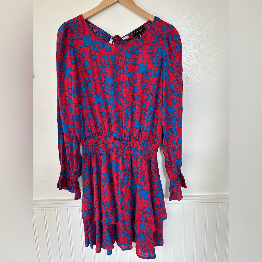 Jessica Simpson Red and Blue Floral Dress.  Size M